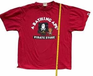 A Bathing Ape Bape Pirate Store Baby Milo Red T-Shirt XL